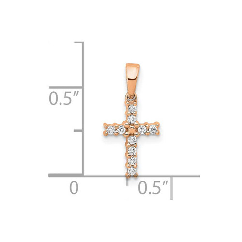 Image of 14K Rose Gold Diamond Latin Cross Pendant