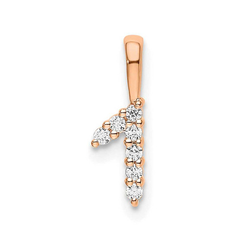 Image of 14K Rose Gold Diamond Number 1 Pendant