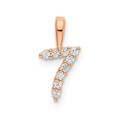 Image of 14K Rose Gold Diamond Number 7 Pendant