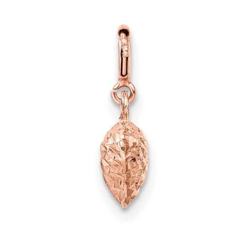 Image of 14K Rose Gold Diamond-cut Heart W/Spring Ring Charm