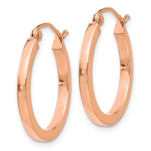 Image of 20mm 14k Rose Gold Lightweight Square Tube Hoop Earrings TF737