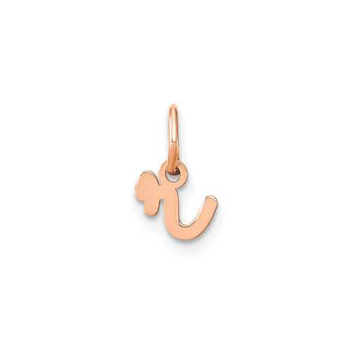 Image of 14K Rose Gold Lower case Letter R Initial Charm XNA1307R/R