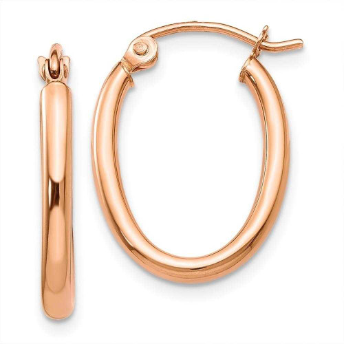Image of 21mm 14k Rose Gold Oval Hoop Earrings TF596