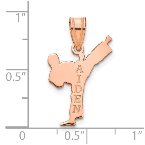 Image of 14K Rose Gold Personalized Male Karate Pendant