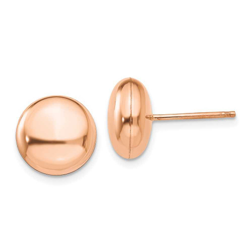 Image of 10.5mm 14k Rose Gold Polished 10.5mm Button Stud Post Earrings