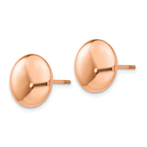 Image of 12mm 14k Rose Gold Polished 12mm Button Stud Post Earrings