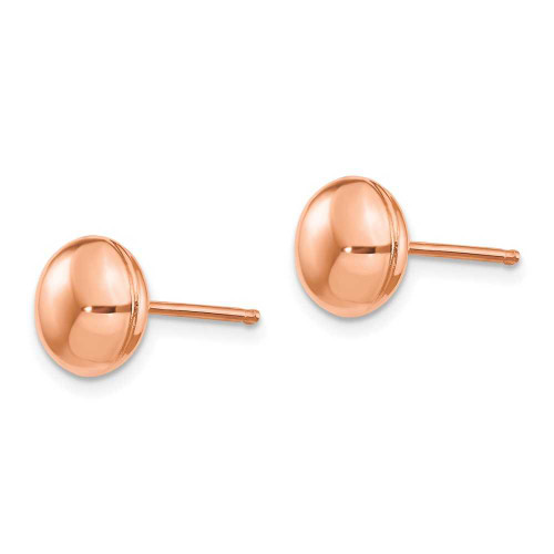 Image of 8mm 14k Rose Gold Polished 8mm Button Stud Post Earrings