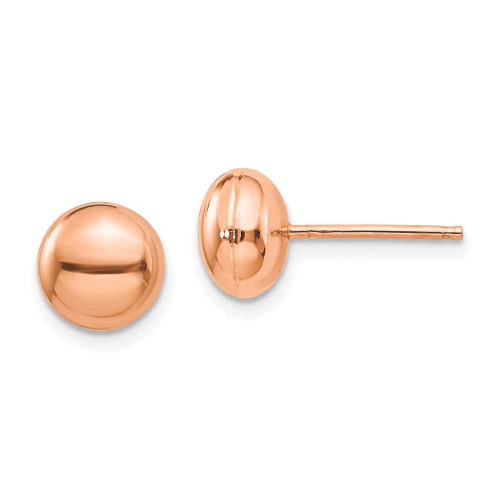Image of 8mm 14k Rose Gold Polished 8mm Button Stud Post Earrings