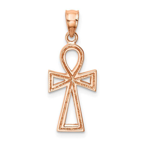 Image of 14k Rose Gold Polished Ankh Pendant