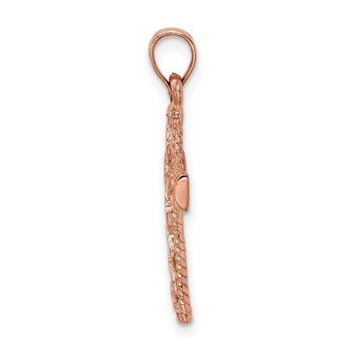 Image of 14k Rose Gold Polished Braided Cross Pendant