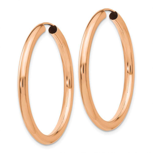 Image of 34.25mm 14k Rose Gold Polished Endless Tube Hoop Earrings XY1253