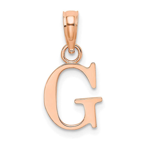 Image of 14k Rose Gold Polished G Block Initial Pendant