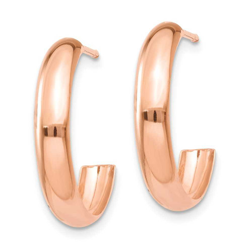 Image of 16mm 14k Rose Gold Polished Huggie Hoop Earrings