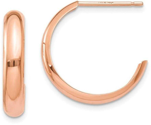 Image of 16mm 14k Rose Gold Polished Huggie Hoop Earrings