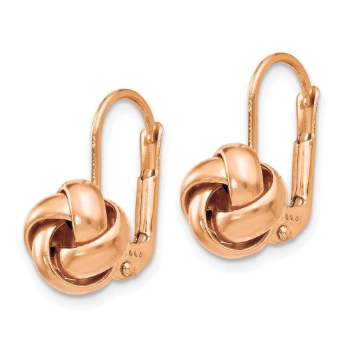 Image of 13mm 14k Rose Gold Polished Love Knot Leverback Earrings