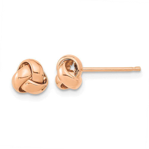 Image of 6mm 14k Rose Gold Polished Love Knot Stud Post Earrings TL1046R