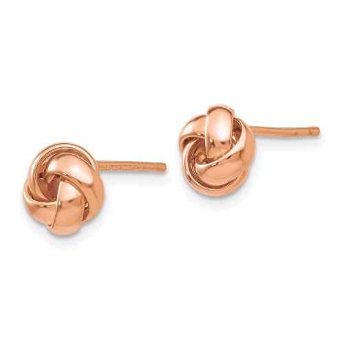 Image of 7.5mm 14k Rose Gold Polished Love Knot Stud Post Earrings TL943R