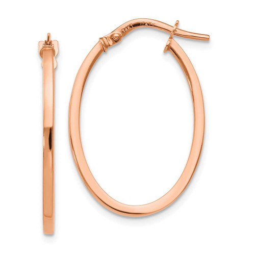 Image of 27mm 14k Rose Gold Polished Oval Hoop Earrings LE894