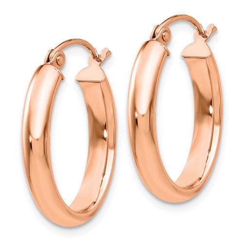 Image of 22mm 14k Rose Gold Polished Oval Tube Hoop Earrings TF974