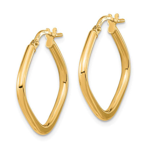 Image of 23.72mm 14k Rose Gold Polished Square Hoop Earrings