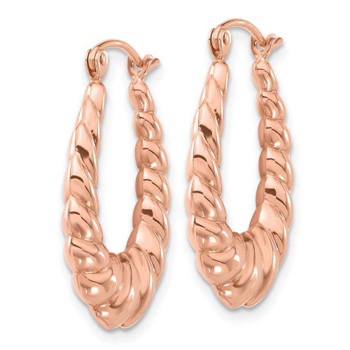Image of 14k Rose Gold Polished Twisted Hollow Hoop Earrings