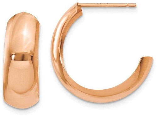 Image of 19mm 14k Rose Gold Polished Wide Huggie Hoop Earrings
