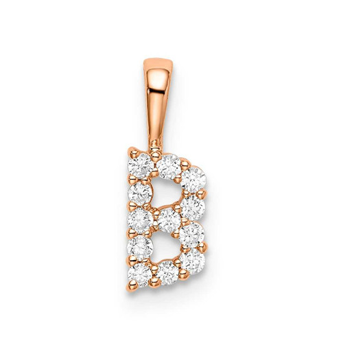 Image of 14K Rose Gold Small Initial B Diamond Pendant