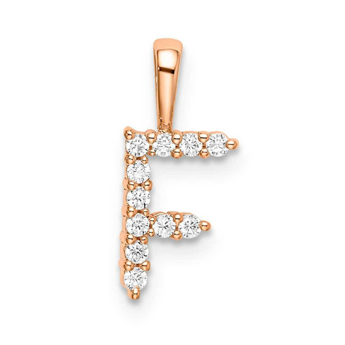 Image of 14K Rose Gold Small Initial F Diamond Pendant