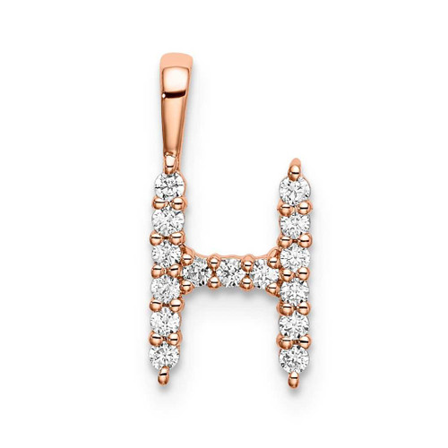 Image of 14K Rose Gold Small Initial H Diamond Pendant
