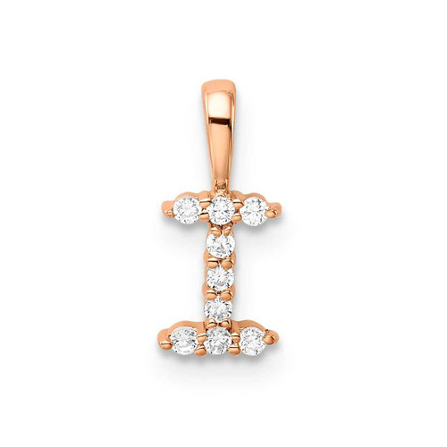 Image of 14K Rose Gold Small Initial I Diamond Pendant