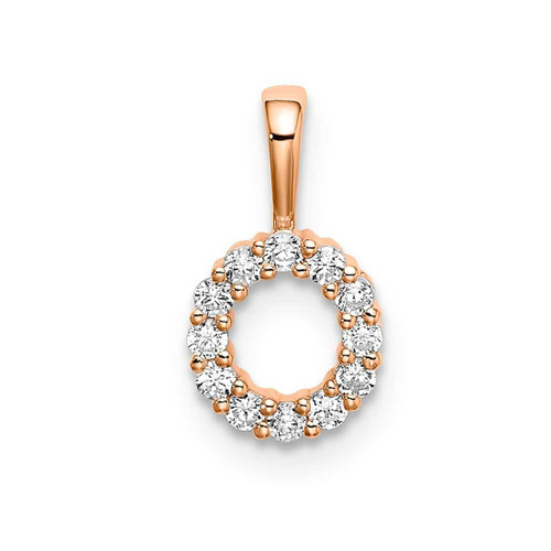 Image of 14K Rose Gold Small Initial O Diamond Pendant