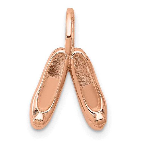 Image of 14K Rose Gold Solid Polished 3-Dimensional Ballet Slippers Charm