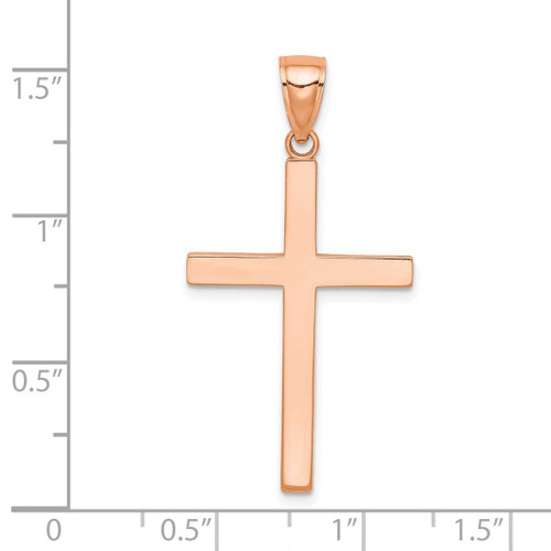 Image of 14K Rose Gold Stick Cross Pendant