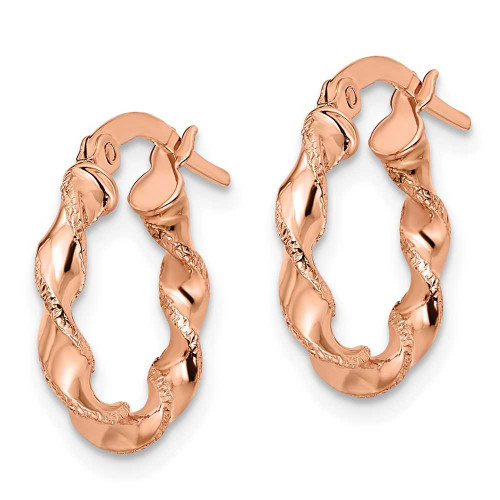 Image of 16mm 14k Rose Gold Twisted Hoop Earrings