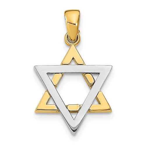 Image of 14k Two-tone Gold 3-D Jewish Star of David Pendant