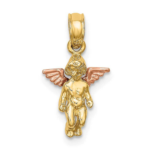 Image of 14k Two-tone Gold 3-D Mini Guardian Angel Pendant