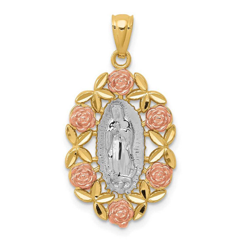 Image of 14k Two-tone Gold and Rhodium Plated Guadalupe Pendant