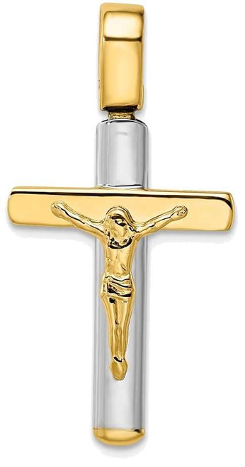 Image of 14K Two-Tone Gold Crucifix Pendant LF1526