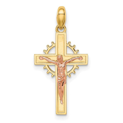 Image of 14K Two-tone Gold Crucifix Pendant YC1377