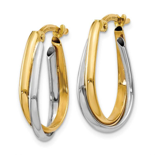 Image of 11mm 14k Two-tone Gold Double Hoop Earrings