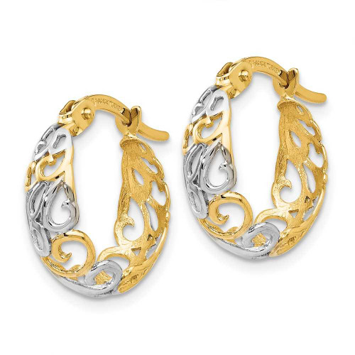 Image of 16mm 14k Two-tone Gold Earrings LE1235