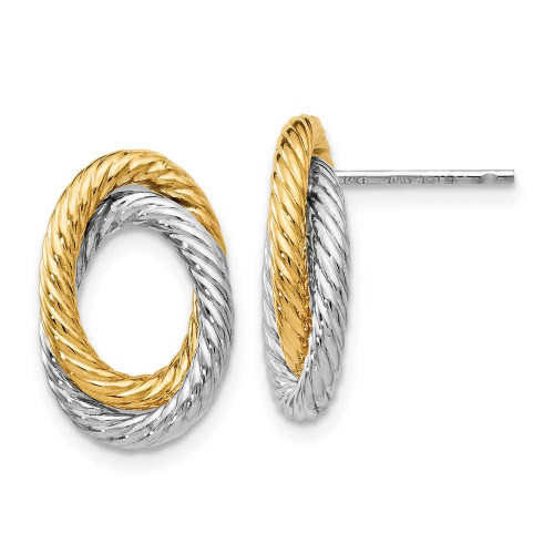 Image of 15mm 14k Two-tone Gold Fancy Love Knot Stud Earrings