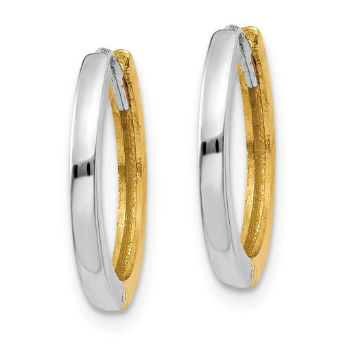 Image of 11mm 14k Two-tone Gold Hinged Hoop Earrings TM593