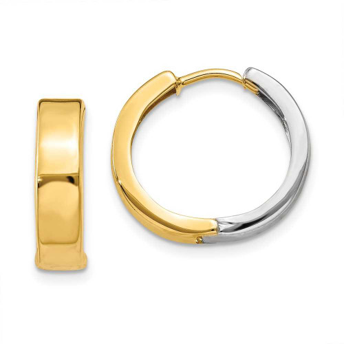 Image of 12mm 14k Two-tone Gold Hinged Hoop Earrings Y7909