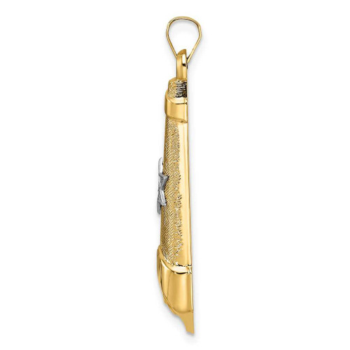 Image of 14K Two-tone Gold Hollow Scroll & Star Pendant