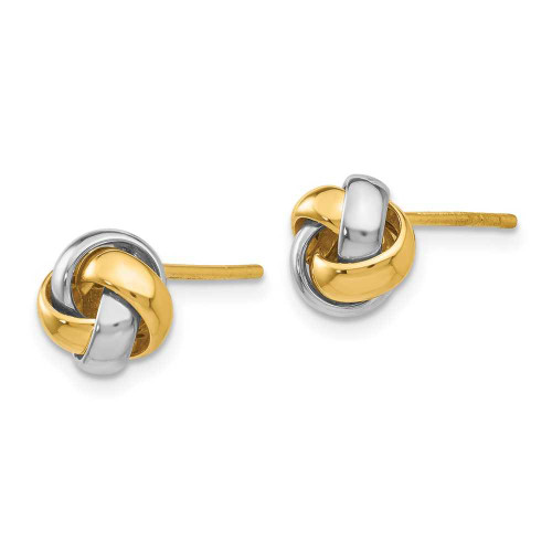 Image of 8mm 14k Two-tone Gold Love Knot Stud Post Earrings