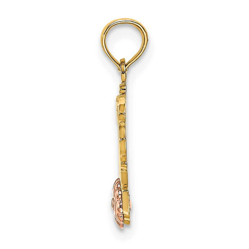 Image of 14k Two-tone Gold Mom Script w/ Flower Pendant