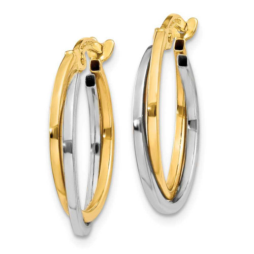 Image of 20mm 14k Two-tone Gold Polished Hollow Hoop Earrings TL701