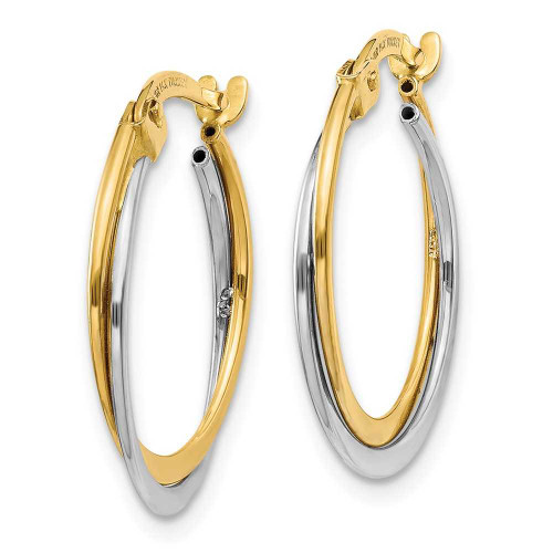 Image of 20mm 14k Two-tone Gold Polished Hoop Earrings TF607