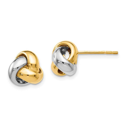 Image of 8.5mm 14k Two-tone Gold Polished Love Knot Stud Earrings LE1309